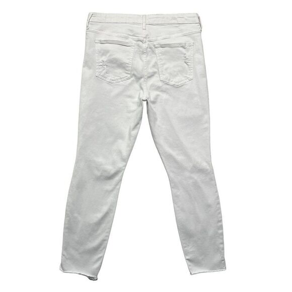 Gap Jeans Women's Size 12 White Distressed High‎ Rise Denim Jeggings - Picture 5 of 10